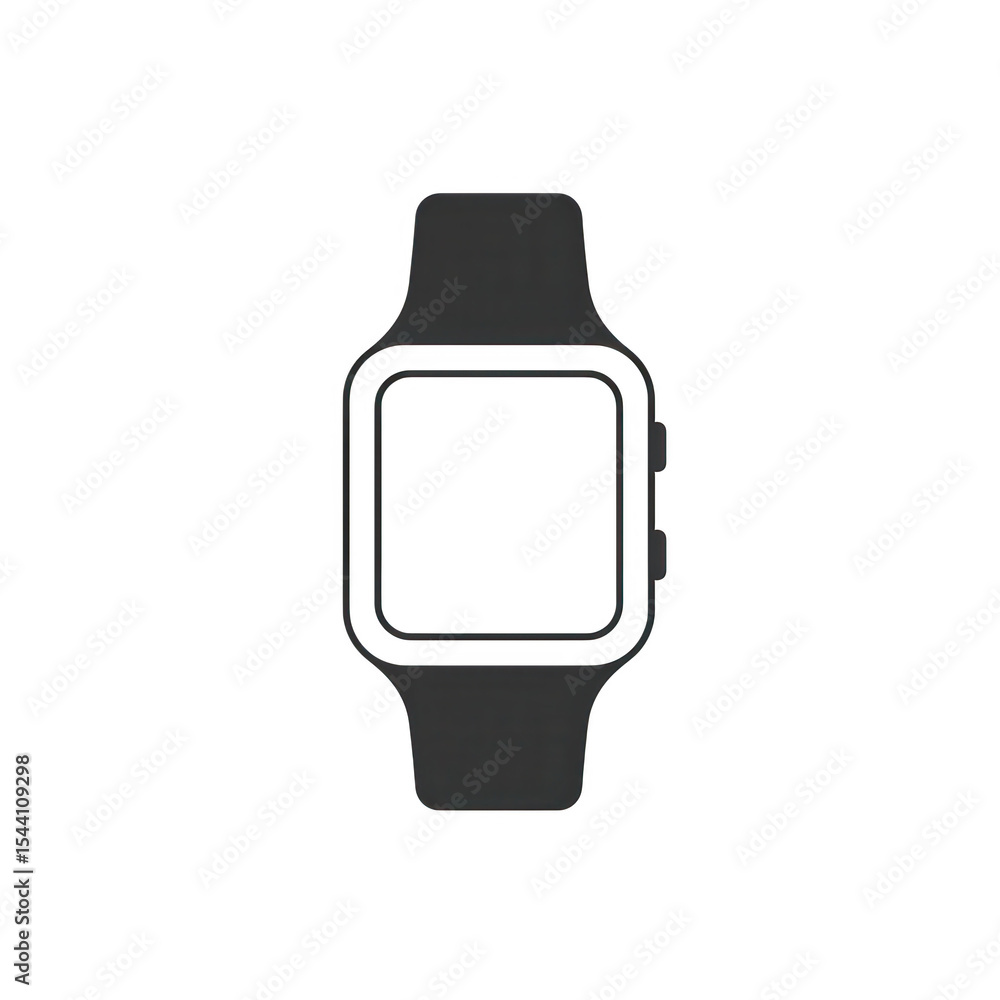 Poster simple smartwatch icon design isolated on transparent background