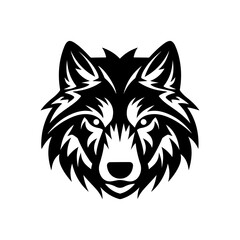 Fototapeta premium Stylized wolf head isolated on white background