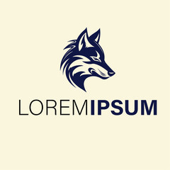 Obraz premium Stylized wolf head logo design, isolated on white background