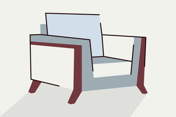 Chair design. Armchair Furniture for Home Interior minimalist vector design