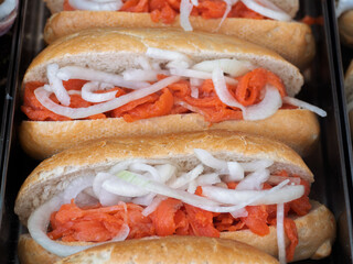 Delicious Salmon Sandwiches with Onions for a Flavorful Meal