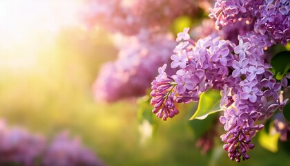 Obraz premium branch of lilac flowers on summer background with copy space