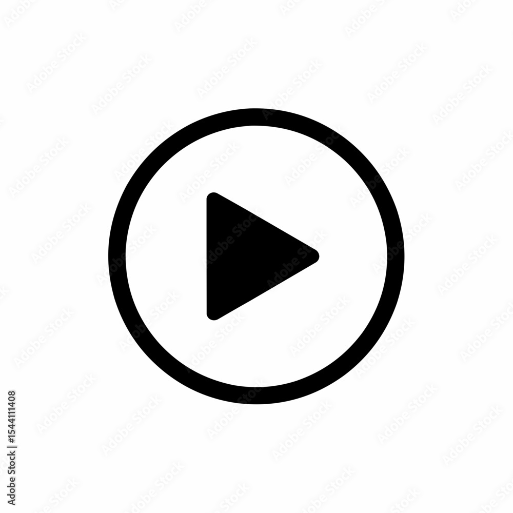 Aufkleber this high-quality vector graphic features a solid black minimalist play button icon with an equilate