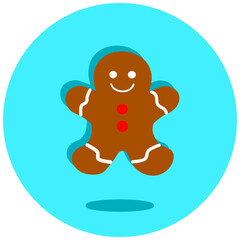  Friendly and sweet gingerbread man, an icon of holiday season delights. Ideal for recipes, party invitations, or children's designs. Bring the warmth of Christmas with this adorable character.