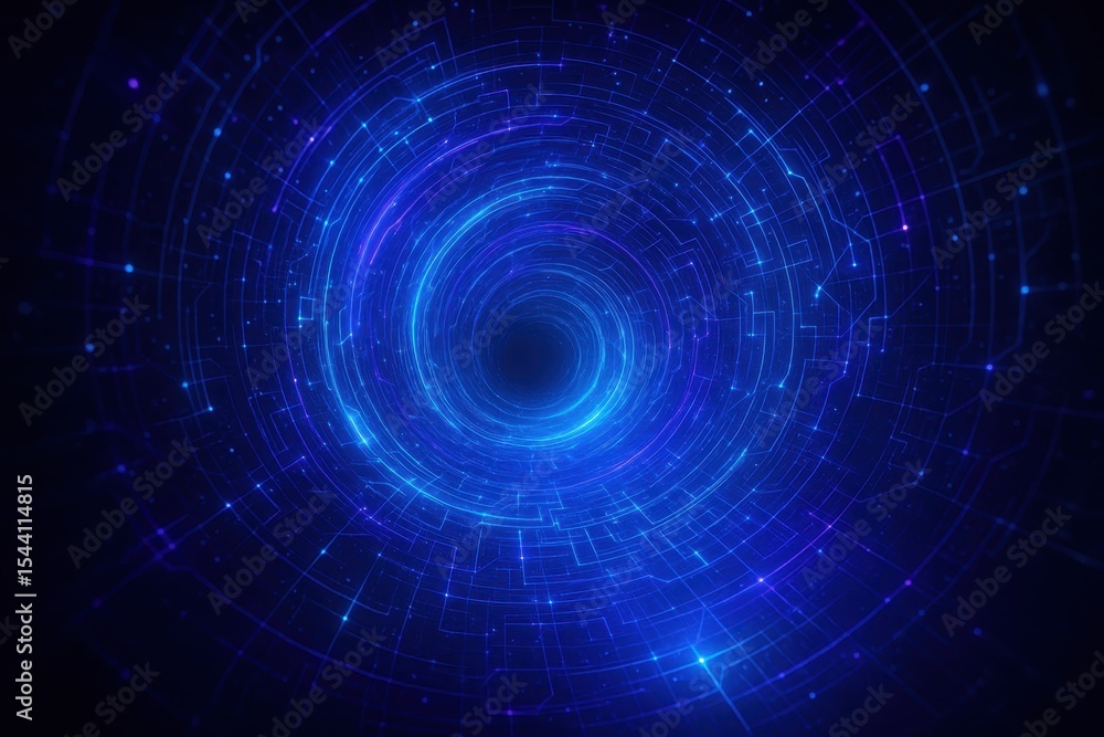 Aufkleber abstract futuristic portal with swirling energy patterns and digital particle effects
