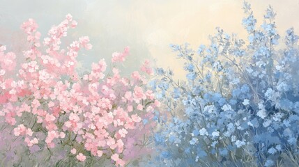 Delicate pastel flowers in soft light.