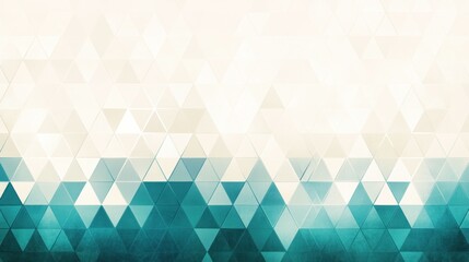 Abstract teal and cream triangle pattern background