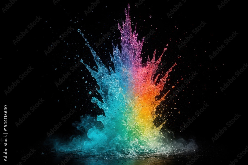 Aufkleber liquid nitrogen effect creating dramatic water explosion with led color-changing illumination