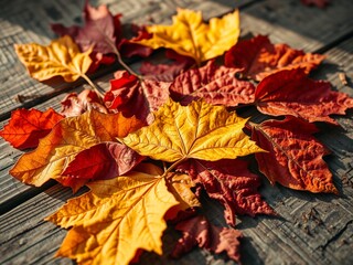 Autumn Leaves Flatlay with Warm Tones � Generative AI, No 003