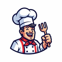 Happy Chef Holding a Fork