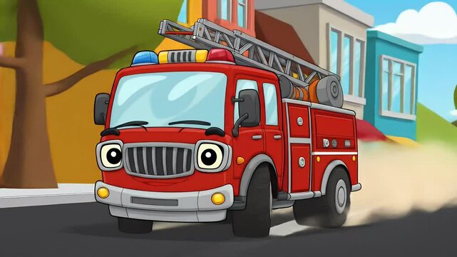 Cartoon fire truck illustration