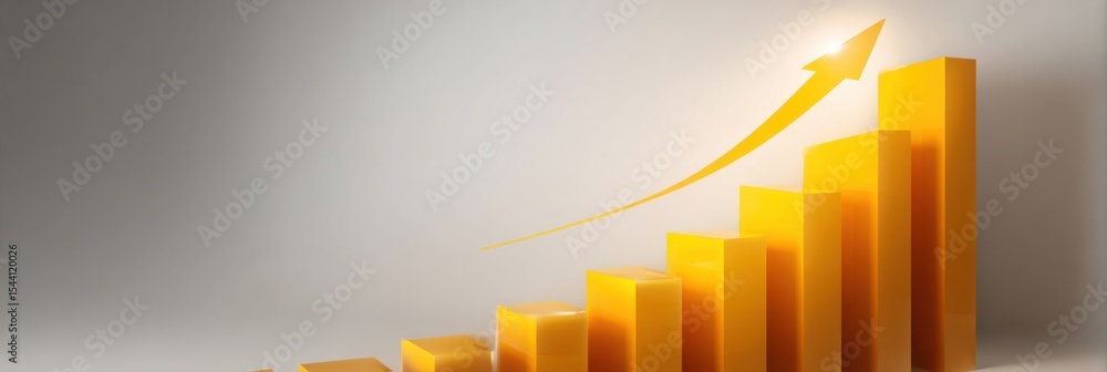 Aufkleber Visual Representation of Abstract Business Growth With Rising Arrow Over Gradient Background