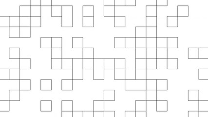 A grayscale crossword puzzle grid is the focal point of this image, showcasing an array of blank squares waiting to be filled with words