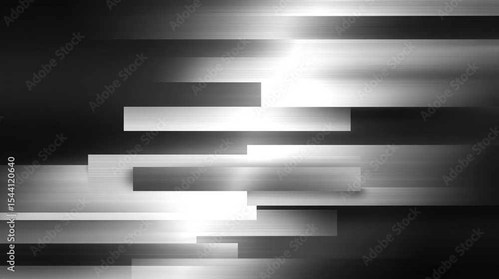 Poster abstract silver technology background with horizontal lines and blocks. digital network design symbo