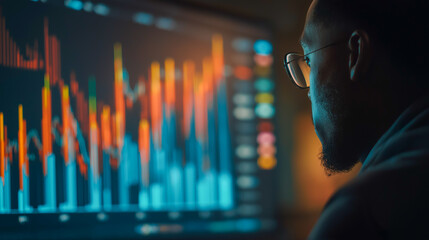 Investor reviews financial data online