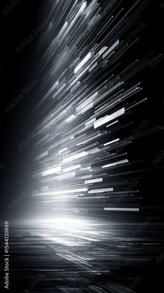 Poster abstract silver technology background with horizontal lines and blocks. digital network design symbo