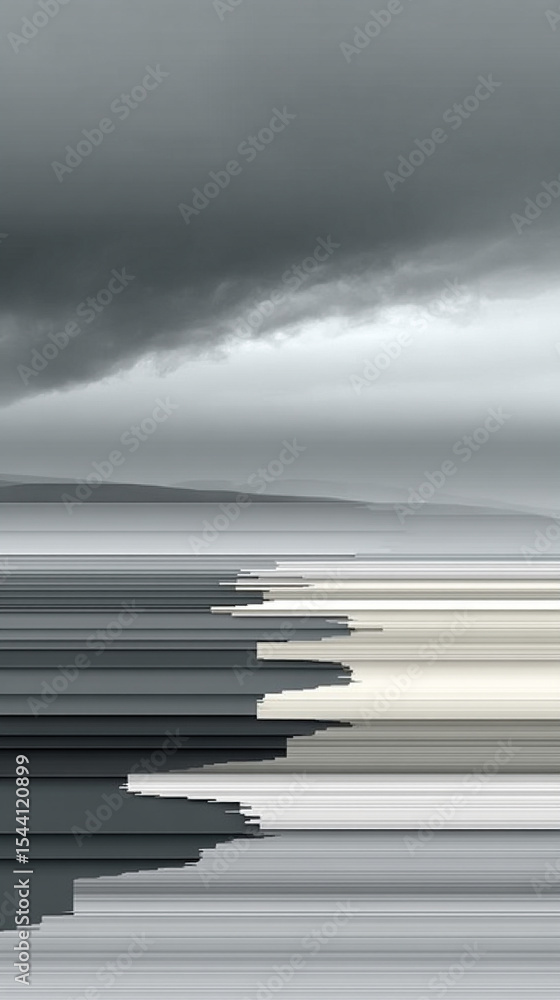 Poster abstract silver technology background with horizontal lines and blocks. digital network design symbo