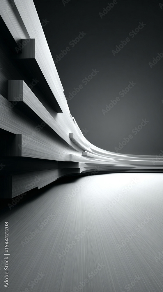 Poster abstract silver technology background with horizontal lines and blocks. digital network design symbo