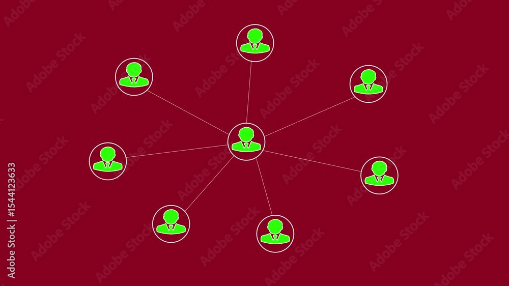 Poster network icons video animation animation of a scope and network of connected people icons moving .ani