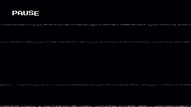 VCR playing and pausing a VHS blank tape with noise overlay. Alpha channel 4K video