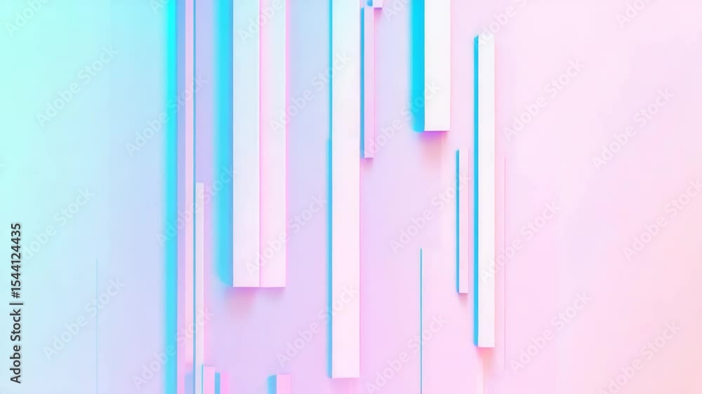 Poster abstract pastel background with vertical lines and geometric shapes.