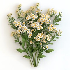 A beautiful and vibrant image of a bouquet of daisy-like flowers against a white background