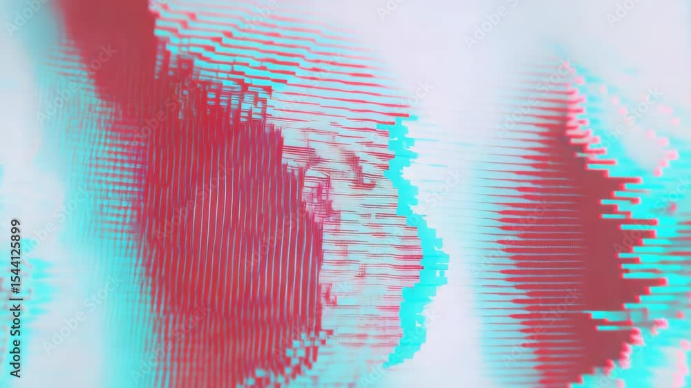 Aufkleber abstract digital pattern with red and blue hues creating a wavy effect.