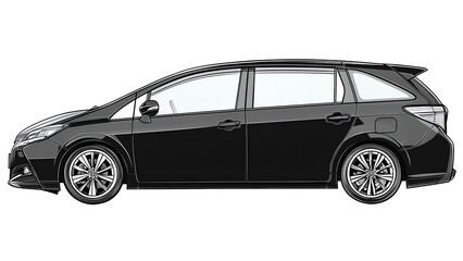 Naklejka premium Black Sport Wagon Vector Set