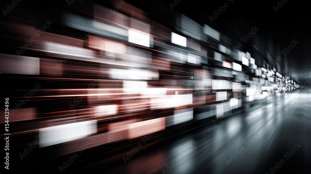 Poster abstract white technology background with horizontal lines and blocks. digital network concept repre