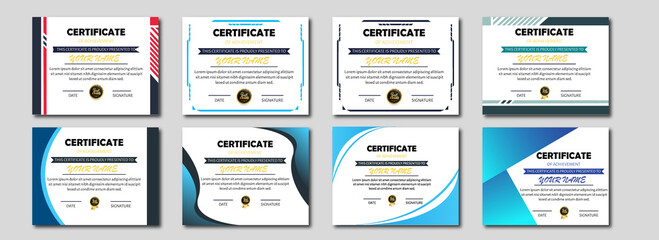Collection of elegant certificate templates with various designs