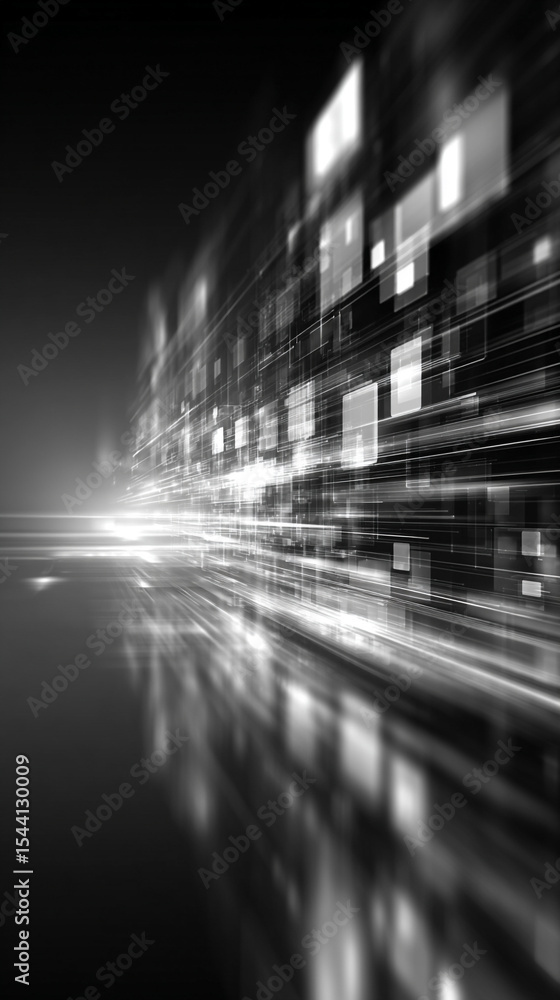 Poster abstract white technology background with horizontal lines and blocks. digital network concept repre