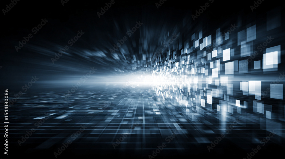 Poster abstract white technology background with horizontal lines and blocks. digital network concept repre