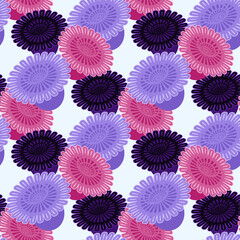Floral seamless pattern with abstract geometric flowers vector illustration 