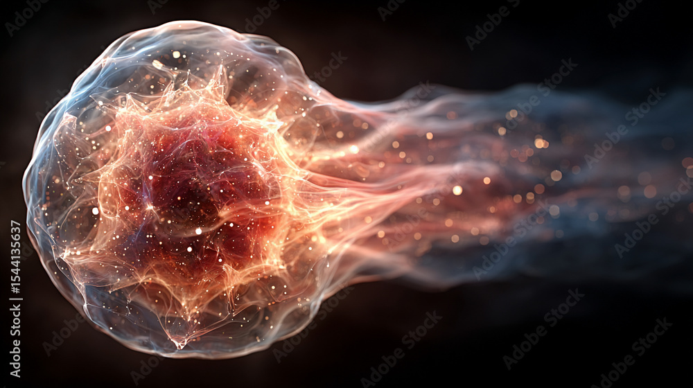Poster pulsating wireframe sphere with coded lights glows against a dark background. abstract digital netwo