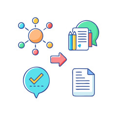 Professional design elements workflow process diagram transparent background