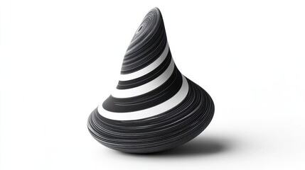 Abstract black and white layered cone