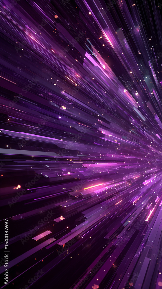Poster purple technology background with horizontal lines and blocks. abstract digital backdrop representin