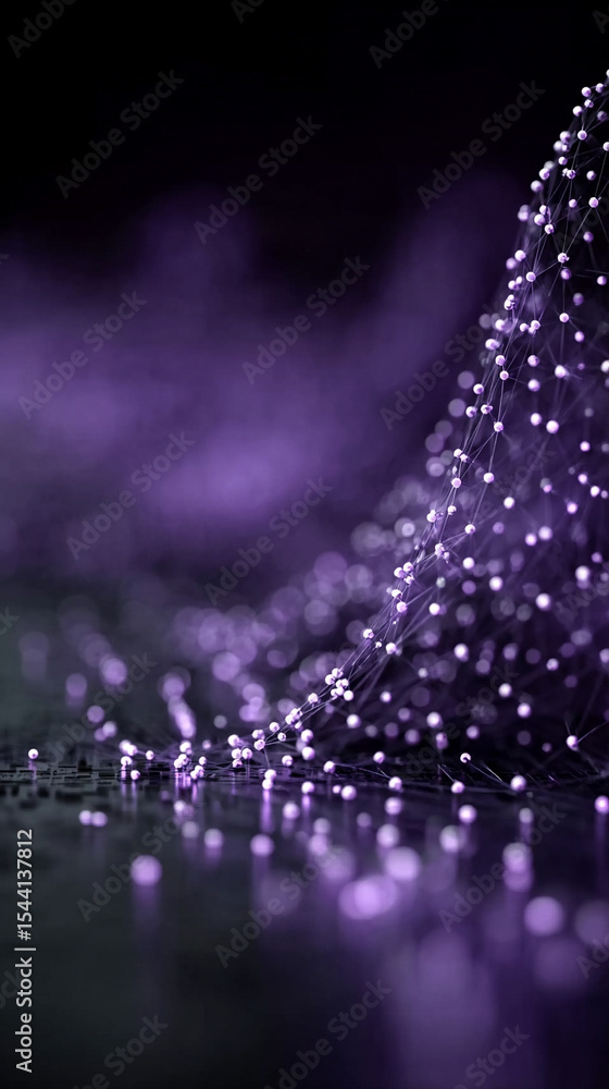 Poster purple technology background with horizontal lines and blocks. abstract digital backdrop representin