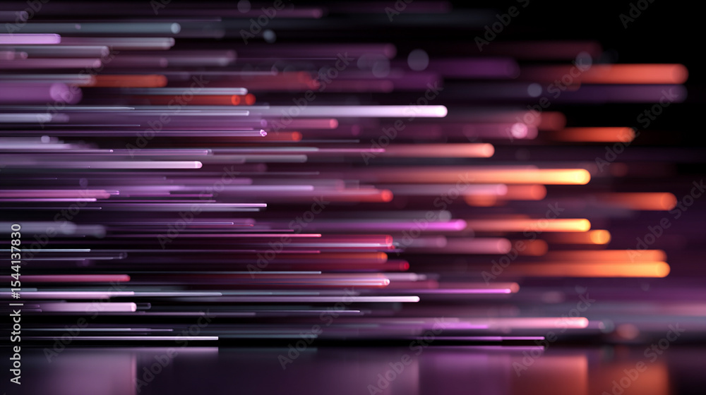 Poster purple technology background with horizontal lines and blocks. abstract digital backdrop representin