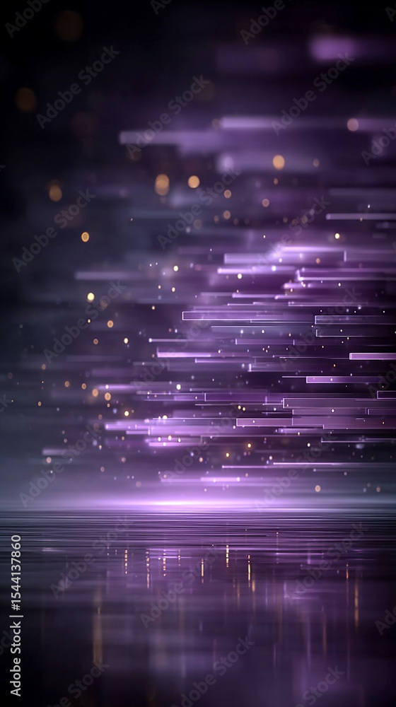 Poster purple technology background with horizontal lines and blocks. abstract digital backdrop representin