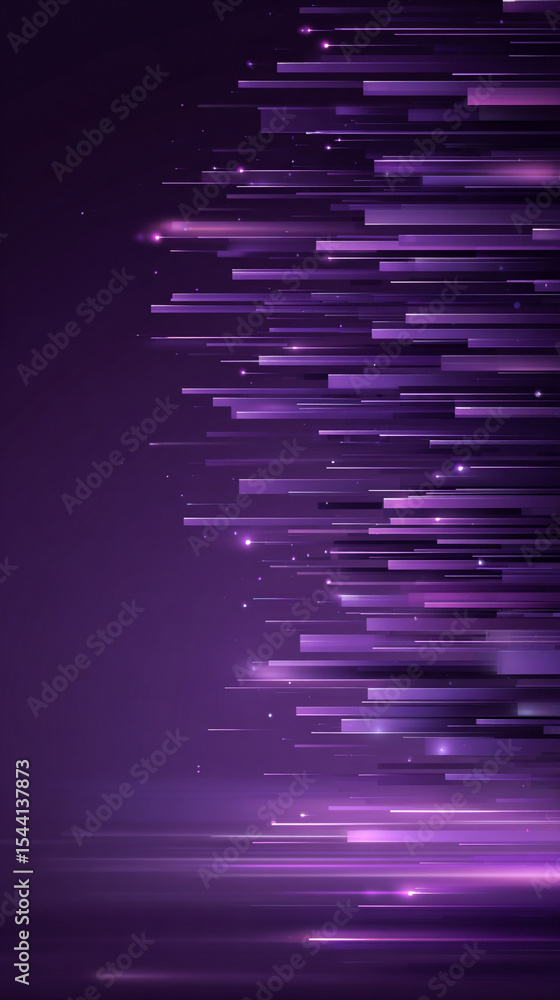 Poster purple technology background with horizontal lines and blocks. abstract digital backdrop representin
