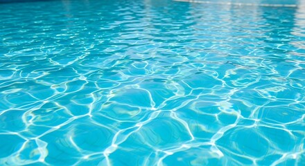 Fototapeta premium Sparkling Blue Pool Water Texture and Reflections