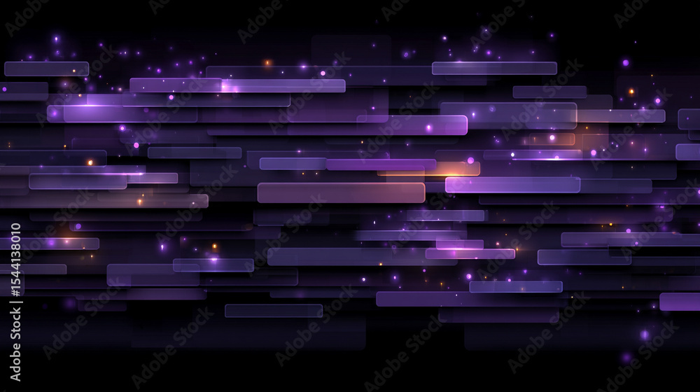Poster purple technology background with horizontal lines and blocks. abstract digital backdrop representin