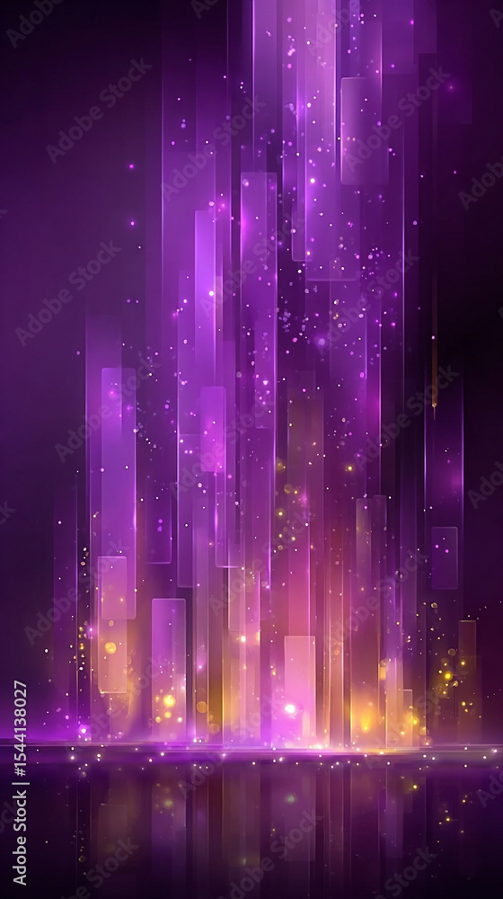 Poster purple technology background with horizontal lines and blocks. abstract digital backdrop representin