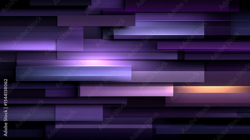 Poster purple technology background with horizontal lines and blocks. abstract digital backdrop representin