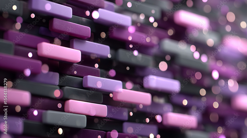 Poster purple technology background with horizontal lines and blocks. abstract digital backdrop representin