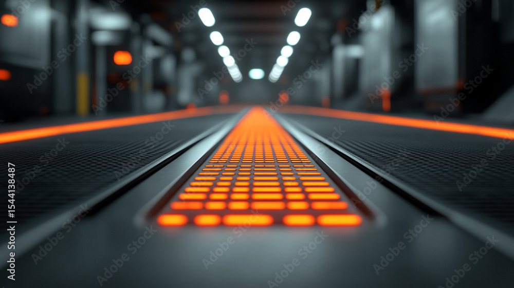 Poster high-tech futuristic sci-fi textured background with glowing neon elements, intricate circuit patter