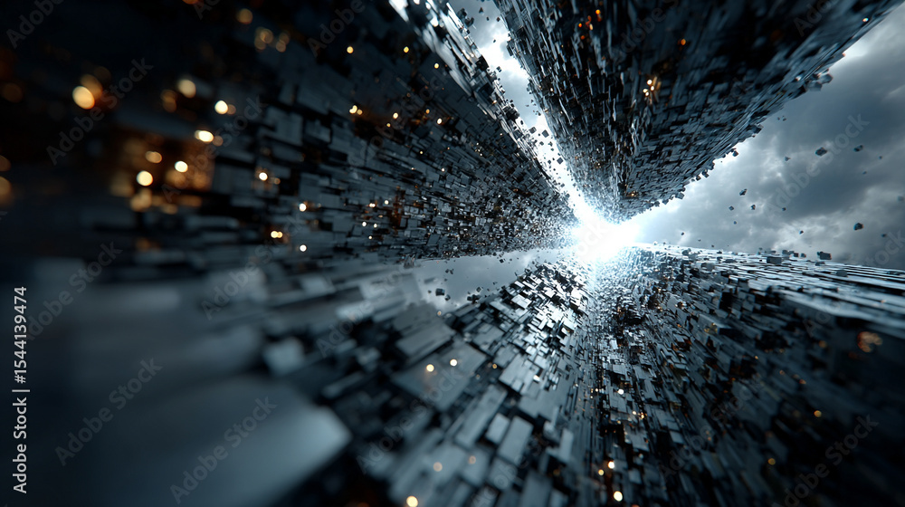 Poster high-tech futuristic sci-fi textured background with glowing neon elements, intricate circuit patter