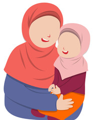 Loving Embrace: Muslim Mother and Daughter