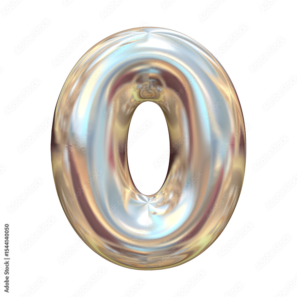 Poster 3d render of colorful letters and numbers